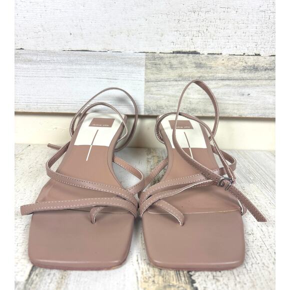 Dolce Vita Women’s 9.5 Tan Baylor Leather Kitten Heel Ankle Buckle Sandal Shoes - Picture 3 of 9